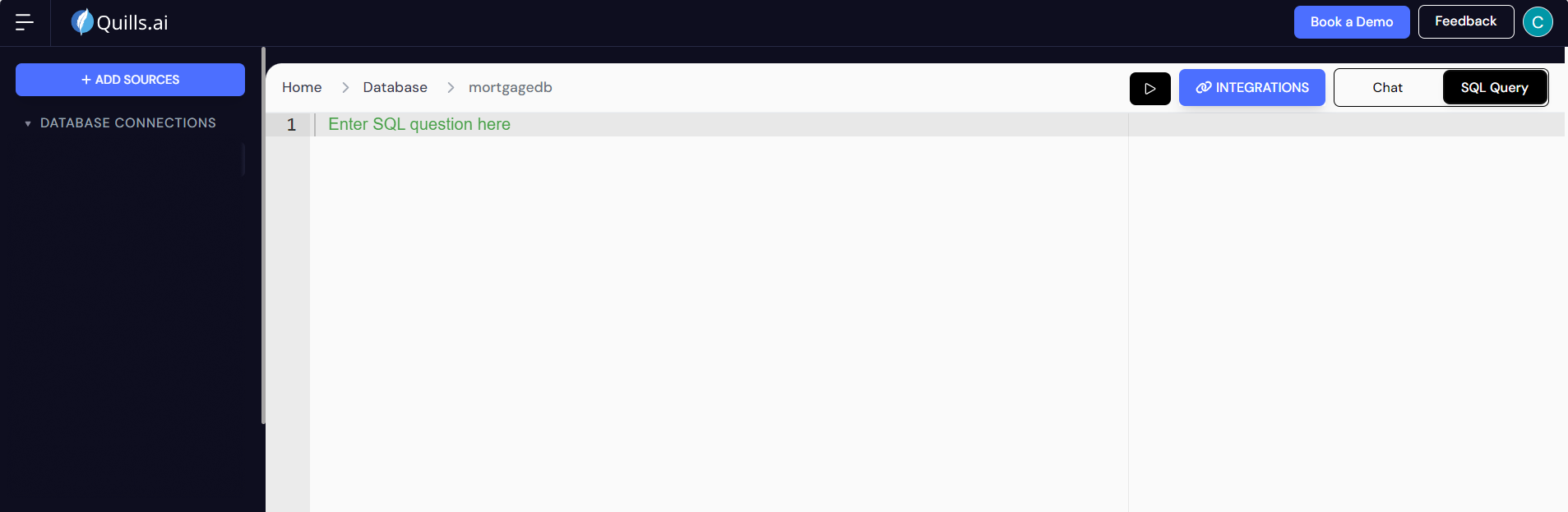AI assistant for data insights along with SQL Query Generator | Quills AI